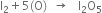 straight I subscript 2 plus 5 left parenthesis straight O right parenthesis space space rightwards arrow space space space straight I subscript 2 straight O subscript 5
