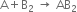 straight A plus straight B subscript 2 space rightwards arrow space AB subscript 2