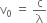 straight v subscript 0 space equals space straight c over straight lambda