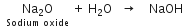space space stack Na subscript 2 straight O with Sodium space oxide below space plus space straight H subscript 2 straight O space space space rightwards arrow space space space space NaOH