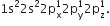 1 straight s squared 2 straight s squared 2 straight p subscript straight x superscript 1 2 straight p subscript straight y superscript 1 2 straight p subscript straight z superscript 1.