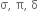 straight sigma comma space straight pi comma space straight delta
