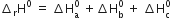 increment subscript straight r straight H to the power of 0 space equals space increment straight H subscript straight a superscript 0 space plus increment straight H subscript straight b superscript 0 space plus space increment straight H subscript straight c superscript 0