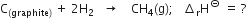straight C subscript left parenthesis graphite right parenthesis end subscript space plus space 2 straight H subscript 2 space space space rightwards arrow space space space space CH subscript 4 left parenthesis straight g right parenthesis semicolon space space space increment subscript straight r straight H to the power of circled dash space equals space ?