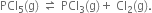 PCl subscript 5 left parenthesis straight g right parenthesis space rightwards harpoon over leftwards harpoon space PCl subscript 3 left parenthesis straight g right parenthesis plus space Cl subscript 2 left parenthesis straight g right parenthesis.