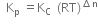space space straight K subscript straight p space equals straight K subscript straight C space space left parenthesis RT right parenthesis to the power of increment straight n end exponent