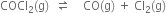 COCl subscript 2 left parenthesis straight g right parenthesis space space rightwards harpoon over leftwards harpoon space space space space CO left parenthesis straight g right parenthesis space plus space Cl subscript 2 left parenthesis straight g right parenthesis