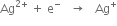 Ag to the power of 2 plus end exponent space plus space straight e to the power of minus space space space rightwards arrow space space space Ag to the power of plus