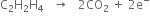 straight C subscript 2 straight H subscript 2 straight H subscript 4 space space space rightwards arrow space space space 2 CO subscript 2 space plus space 2 straight e to the power of minus