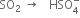SO subscript 2 space rightwards arrow space space space HSO subscript 4 superscript minus