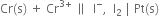Cr left parenthesis straight s right parenthesis space plus space Cr to the power of 3 plus end exponent space parallel to space space straight I to the power of minus comma space space straight I subscript 2 space vertical line space Pt left parenthesis straight s right parenthesis