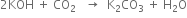 2 KOH space plus space CO subscript 2 space space space rightwards arrow space space straight K subscript 2 CO subscript 3 space plus space straight H subscript 2 straight O