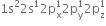 1 straight s squared 2 straight s to the power of 1 2 straight p subscript straight x superscript 1 2 straight p subscript straight y superscript 1 2 straight p subscript straight z superscript 1
