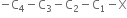 negative straight C subscript 4 minus straight C subscript 3 minus straight C subscript 2 minus straight C subscript 1 minus straight X