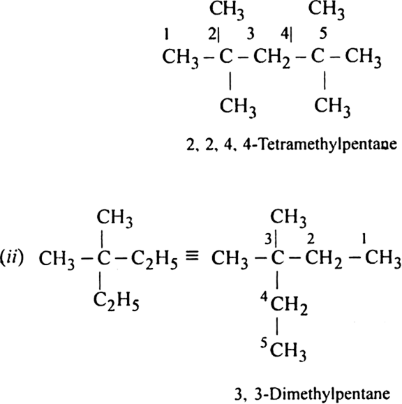 Write IUPAC names of the following compounds:(i) (CH3)3 C CH2C(CH3)3(ii ...