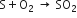 straight S plus straight O subscript 2 space rightwards arrow space SO subscript 2