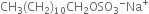 CH subscript 3 left parenthesis CH subscript 2 right parenthesis subscript 10 CH subscript 2 OSO subscript 3 to the power of minus Na to the power of plus