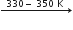 rightwards arrow with space space 330 minus space 350 space straight K space space space on top