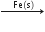 rightwards arrow with space space space space Fe left parenthesis straight s right parenthesis space space space on top