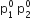 straight p subscript 1 superscript 0 space straight p subscript 2 superscript 0