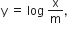 straight y space equals space log space straight x over straight m comma