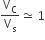 straight V subscript straight C over straight V subscript straight s asymptotically equal to space 1