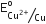 straight E subscript bevelled Cu to the power of 2 plus end exponent over Cu end subscript superscript straight o