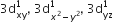 3 straight d subscript xy superscript 1 comma space 3 straight d subscript x squared minus y squared end subscript superscript 1 comma space 3 straight d subscript yz superscript 1