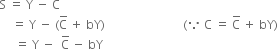 straight S space equals space straight Y space minus space straight C
space space space space equals space straight Y space minus space left parenthesis straight C with bar on top space plus space bY right parenthesis space space space space space space space space space space space space space space space space space space space space space space space space space space left parenthesis because space straight C space equals space straight C with bar on top space plus space bY right parenthesis
space space space space space equals space straight Y space minus space space straight C with bar on top space minus space bY