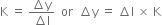 straight K space equals space fraction numerator increment straight y over denominator increment straight I end fraction space space or space space increment straight y space equals space increment straight I space cross times space straight K