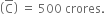 open parentheses top enclose straight C close parentheses space equals space 500 space crores.