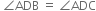 space angle ADB space equals space angle ADC