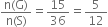 fraction numerator straight n left parenthesis straight G right parenthesis over denominator straight n left parenthesis straight S right parenthesis end fraction equals 15 over 36 equals 5 over 12
