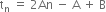 straight t subscript straight n space equals space 2 An space minus space straight A space plus space straight B