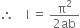 therefore space space space space straight I space equals space fraction numerator straight pi squared over denominator 2 ab end fraction