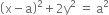 open parentheses straight x minus straight a close parentheses squared plus 2 straight y squared space equals space straight a squared