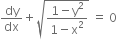 dy over dx plus square root of fraction numerator 1 minus straight y squared over denominator 1 minus straight x squared end fraction end root space equals space 0