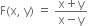 straight F left parenthesis straight x comma space straight y right parenthesis space equals space fraction numerator straight x plus straight y over denominator straight x minus straight y end fraction