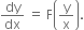 dy over dx space equals space straight F open parentheses straight y over straight x close parentheses.
