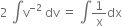 2 space integral straight v to the power of negative 2 end exponent space dv space equals space integral 1 over straight x dx