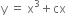 straight y space equals space straight x cubed plus cx