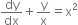 dy over dx plus straight y over straight x equals straight x squared