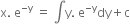 straight x. space straight e to the power of negative straight y end exponent space equals space integral straight y. space straight e to the power of negative straight y end exponent dy plus straight c