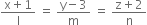 fraction numerator straight x plus 1 over denominator straight l end fraction space equals space fraction numerator straight y minus 3 over denominator straight m end fraction space equals space fraction numerator straight z plus 2 over denominator straight n end fraction