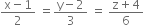 fraction numerator straight x minus 1 over denominator 2 end fraction space equals fraction numerator straight y minus 2 over denominator 3 end fraction space equals space fraction numerator straight z plus 4 over denominator 6 end fraction