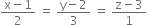fraction numerator straight x minus 1 over denominator 2 end fraction space equals space fraction numerator straight y minus 2 over denominator 3 end fraction space equals space fraction numerator straight z minus 3 over denominator 1 end fraction