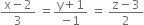 fraction numerator straight x minus 2 over denominator 3 end fraction space equals fraction numerator straight y plus 1 over denominator negative 1 end fraction space equals space fraction numerator straight z minus 3 over denominator 2 end fraction