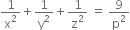 1 over straight x squared plus 1 over straight y squared plus 1 over straight z squared space equals space 9 over straight p squared