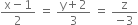 fraction numerator straight x minus 1 over denominator 2 end fraction space equals space fraction numerator straight y plus 2 over denominator 3 end fraction space equals space fraction numerator straight z over denominator negative 3 end fraction
