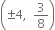 open parentheses plus-or-minus 4 comma space space 3 over 8 close parentheses